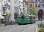 BVB - Tram Be 4/4  459 mit Tramanhnger unterwegs in Basel am 02.05.2013