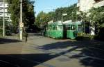 Basel BVB Tram 2 (Be 4/4 413) / Tram 8 (B 1474) Rosentalstrasse / Messeplatz am 30.