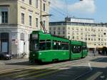 BVB - Tram Be 4/8 668 unterwegs auf der Linie 2 in Basel am 31.08.2013