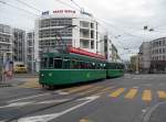 Be 4/4 457 und der B 1489 S auf der Linie 16 kurz vor der Haltestelle Markthalle.