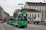 Wagen 496 der Basler Verkehrs-Betriebe auf der Linie 14 zwischen  Schifflnde  und  Rheingasse  (11.01.2014)