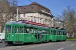 Be 4/4 460 zusammen mit dem B 1496 im Aeschengraben.