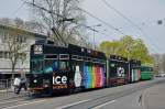 Be 4/6S 669 mit der Werbung für ICE Uhren auf der Linie 2 am ZOO Dorenbach.