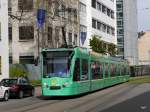 BVB Basel - Tram Be 6/8 327 unterwegs auf der Linie 6 in der Stadt Basel am 29.03.2014