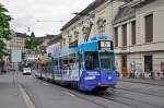 Be 4/6 S 662 mit der Werbung für die Basler Personenschifffahrt fährt den Steinenber hinauf zur Haltestelle Bankverein.