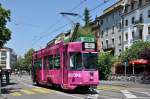 Während der Kunstmesse Art Basel verkehrt der Be 4/4 502 mit der SCOPE Art Werbung als Shuttle Tram zwischen dem Badischen Bahnhof und Wiesenplatz.