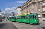 Be 4/4 465 zusammen mit dem B 1463 S auf der Linie 15 fährt zur provisorischen Haltestelle am Aeschenplatz.