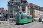 Strab Basel,Wagen 459 der Linie 15 nach Bruderholz auf der mittleren Brücke.30.06.15