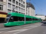 BVB - Tram Be 6/8 5003 unterwegs auf der Linie 1 vor dem SBB Bahnhof in Basel am 11.07.2015