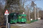 2*Tram ! Be 4/4 502 + Be 2/2 181 an der Schlaufe Eglisee ; 22.01.2016