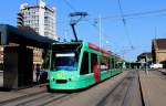 Basel BVB Tram 6 (Siemens-Combino Be 6/8 310) Badischer Bahnhof am 6. Juli 2015.