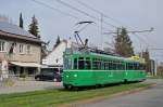 Be 4/4 465 zusammen mit dem B 1496 S auf der Linie 16, fährt zur Endstation auf dem Bruderholz.