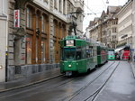 BVB - Tram Be 4/4 480 unterwegs auf der Linie 14 in der Stadt Basel am 15.09.2016