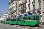 Be 4/4 502, zusammen mit den beiden B4S 1493 und 1505, fahren zur Haltestelle der Linie 2 an der Markthalle.