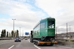 Am 20.10.2016 wurden in der Hauptwerkstatt drei weitere Anhänger für die Reise nach Belgrad auf Lastwagen verladen.