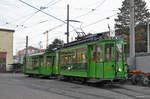 Be 2/2 163 zusammen mit dem B2 371, stehen auf dem Hof der Hauptwerkstatt.