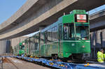 Am 17.und 18.01.2017 werden die ersten vier Be 4/6S der Serie 659 bis 686 auf einen Spezial Lastwagen verladen und ein kurzes Stück auf der Strasse zu einem Verladeplatz gefahren.