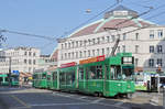 Be 4/6S 666 zusammen mit einem B4S, auf der Linie 1 , fahren zur Endhaltestelle am Bahnhof SBB.