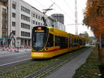 BLT - Tram Be 6/8 160 unterwegs auf der Linie 11 in Basel am 20.11.2017