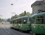 Basel BVB Tramlinie 2 (DUEWAG/BBC/Siemens Be 4/6 647) Wettsteinplatz am 25. Juli 2006. - Scan eines Farbnegativs. Film: Agfa XRG 200-N. Kamera: Leica C2.