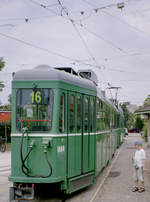 Basel BVB Tramlinie 16 (FFA/SWP B 1484) Birsfelden Hard (Endst.) am 26.