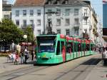 BVB - Tram Be 6/8 304 unterwegs auf der Linie 6 in Basel am 31.08.2013