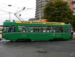 BVB - Tram Be 4/4 499 unterwegs auf der Linie 1 in der Stadt Basel am 15.09.2016