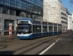 VBZ - Tram Be 5/6  3015 unterwegs auf der Linie 13 in Zürich am 21.02.2021