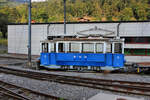 Bex - Villars - Bretaye Bahn: Am 16.September 2020 steht der Tramwagen 9 vor dem Depot in Bévieux. Tramwagen 9 war der VBZ Zürich Motorwagen 1225, der 1958 hierher gelangte und hauptsächlich für Fahrten auf der hochgelegenen Terrasse von Villars verwendet wurde (Gryon - Villars und bis zur Stilllegung weiter bis Chesières).   