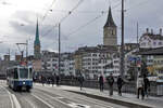 Verkehrsbetriebe der Stadt Zürich (VBZ).
Be 4/6 2024 auf der Linie 15 in Zürich am 5. Dezember 2021.
Foto: Walter Ruetsch