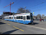 VBZ - Tram Be 4/6 2075 unterwegs auf der Linie 3 in der Stadt Zürich am 13.03.2022