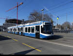 VBZ - Tram Be 5/6 3018 unterwegs auf der Linie 3 in der Stadt Zürich am 13.03.2022