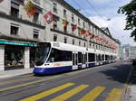 tpg - Tram Be 6/10 1822 unterwegs auf der Linie 12 in der Stadt Genf am 03.06.2017