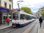 Straßenbahn Genf Linie 12 nach Moillesulaz am Plainpalais, 09.11.2019.