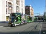 TPG - Tram Be 6/8 876 unterwegs hinter dem Bahnhof Genf am 11.12.2009