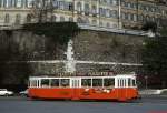 Straßenbahn Geneve/Genf: Ce 4/4 706 auf der Linie 12 am Place Neuve im Mai 1980