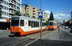 Genve / Genf TPG Tram 12 (Be 4/6 816 / Be 4/6 830) Rue de Genve / Rue Peillonnex (Hst. Peillonnex) am 8. Juli 1990.