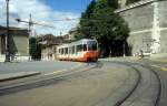 Genve / Genf TPG Tram 12 (ACMV/Dwag/BBC-Be 4/6 841) Place Neuve am 8. Juli 1990.