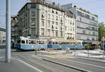 Zürich VBZ Tramlinie 5 (SWS/MFO Be 4/4 1416 + SIG B 778) Tessinerplatz / Bahnhof Zürich-Enge am 27.