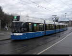 VBZ - Tram Be 6/8 4024 unterwegs auf der Linie 11 am 15.01.2023