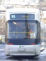 Cobratram der VBG am  20.12.2009  auf dem Bahnhofplatz.