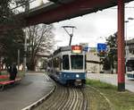 Linie 15 Wagennummer 2037  Oberstrass  an der Endhaltestelle Bucheggplatz.