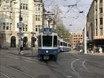 Linie 14 Wagennummer 2012  Wiedikon  kurz vor der Haltestelle Sternen Oerlikon.