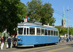 Tramparade vom 21.05.2017 anlässlich 50 Jahre Verein Tram-Museum Zürich/10 Jahre Museum Burgwies: Be 4/4 1530 zwischen Helmhaus und Bellevue.