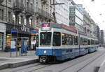 Be 4/6 2036 in der Bahnhofstrasse am 09.02.2018. Dieser Wagen wurde im Dezember 2021 verschrottet.