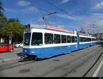 VBZ - Tram Be 4/6 2078 unterwegs auf der Linie 5 in der Stadt Zürich am 04.10.2022