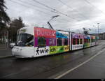 VBZ - Tram Be 5/6 3087 unterwegs auf der Linie 5 am 15.01.2023