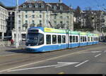 VBZ - Tram Be 5/6 3085 unterwegs auf der Linie 6 in der Stadt Zürich am 12.02.2023