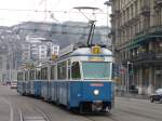 VBZ - Tram Be 4/6 1642 vor dem SBB Hauptbahnhof in Zrich unterwegs auf der Linie 13 am 01.01.2008