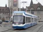 VBZ - Tram (Cobra) Be 5/6 3006 vor dem Hauptbahnhof in Zrich eingeteilt auf der Linie 4 am 01.01.2008